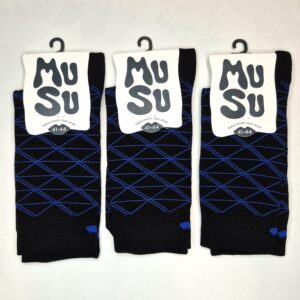 Meeste puuvillased sokid 'Must & Sinine MuSu' suurus 41-44 (3 paari)