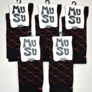 Meeste puuvillased sokid 'Must & punane MuSu' suurus 41-44