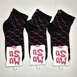 Naiste puuvillased sokid 'Must & Roosa MuSu' suurus 37-40